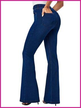 Ultra Stretch Pull On High Rise Bootcut Flare Jeans with 4 Pockets